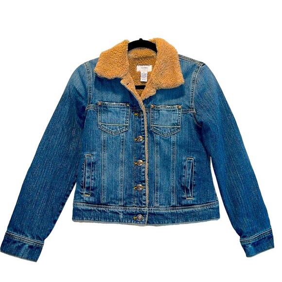 Old Navy Sherpa Lined Denim Jean Jacket size Small - Picture 1 of 11